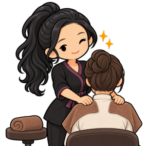 男性の話に寄り添う女性セラピストのイラスト